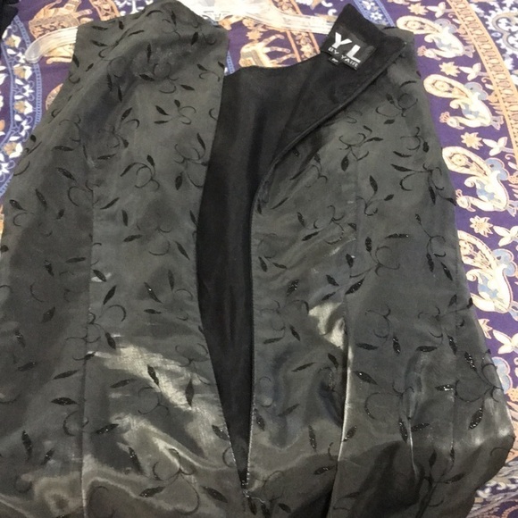 YL by YAIR Sleeveless Formal Cocktail Dress size 8 Gray Shimmer Black Sparkle - Picture 11 of 11